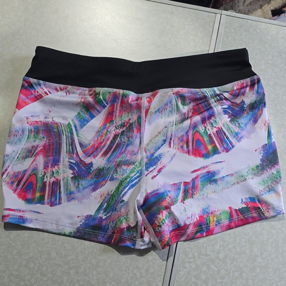 Reel Legends Black Waist Multicolor Abstract‎ Print Bike Shorts Size Large - Picture 11 of 14